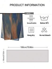 1pc Women's Bohemian Watercolor Print Headscarf, Sun Protection Multicolor Scarf, Elegant Versatile Shawl, Suitable For Daily Use - Navy Blue - View 10