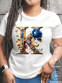 180 g Hecho en México, Moda Primavera/Verano 2026 Camiseta de manga corta, Estampado de dibujos animados, Estilo para parejas, Ropa interior/exterior, Cuello redondo informal para la oficina, Top unisex de una pieza - Blanco - Ver 1