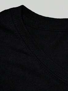 Suave, transpirable y ligero para comodidad durante todo el día. 1 pieza de camiseta de talla grande para uso diario, con el eslogan "La tierra de los libres". Diseño de Ucrania, Europa, ver - Negro - Ver 3