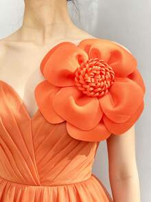 25cm Exaggerated Solid Color Fabric Flower Hair Clip - Style a - View 3