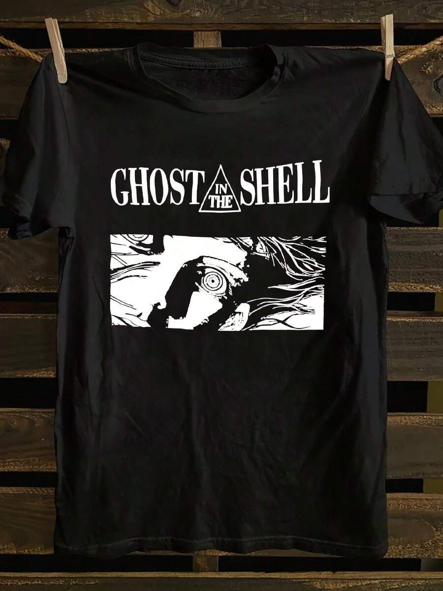 Camiseta casual de manga corta y cuello redondo con dise?o gráfico, perfecta para primavera y verano, dise? para mujer(2) - Negro - Ver 1