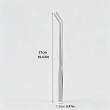 1-2pcs Reptile Feeding Tools, Stainless Steel Feeding Tweezers For Gecko, Mane Lion Lizard, Feeding Insects And Cleaning, Rubber Tip Aquatic Plant Tweezers, Long Handle Won't Hurt Pets, Suitable For Pacman Frog, Gecko - C-Silver - View 12