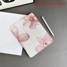 1个粉色兰花樱花印花透明背壳带笔槽平板电脑保护套，适用于iPad 10.9/10.2/Air 5/Pro 11/10/9.7/Air 2/(第七代)/(第八代)/Air 4/5/Pro 11/10，10.9英寸2022款智能保护套/Air 13(M3 2025)/Air 11(M3 2025)/Air 11(M3 2025)/11(A16 2025)，也适用于华为MatePad。 - 彩色 - 查看 4