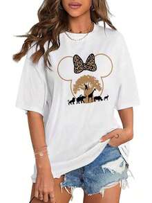 Women's T-Shirts, Printed T-Shirts, Cute T-Shirts, Cotton Crop Tops, 200GSM, 100% Cotton--High Quality - 白色 - 查看 7