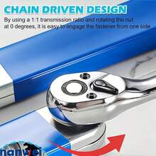 1 Set Impact Offset Extension Wrench Kit, Ratchet Extension Bar With Square Drive Adapter, Universal Tight Space Wrench Extender For Small Working Areas, Auto Repair, Home Improvement, Etc. - 1 Piece Blue - View 4