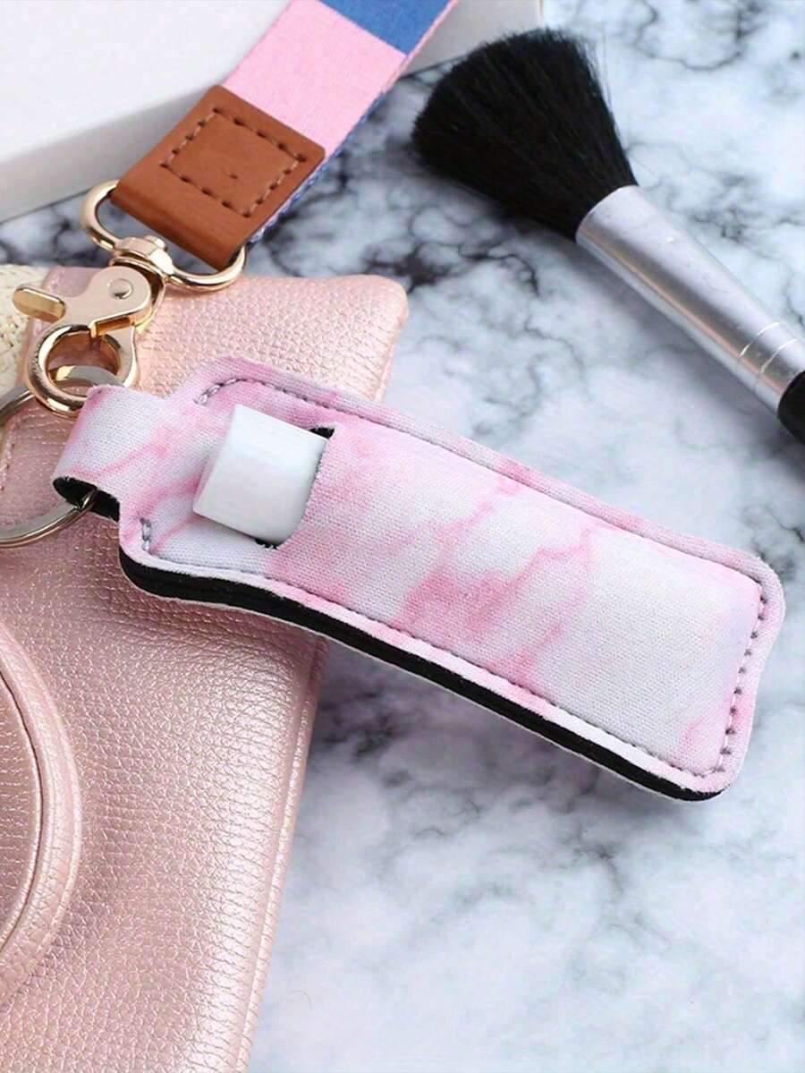 Lipstick Storage Keychain With Clip, Suitable For Women's Winter Gift, Lipstick Cap, Lipstick Pouch, Portable Pocket Lipstick Tube Storage Bag, Travel Accessory, Lipstick Cap Keychain, Multi-Functional Accessory - Multicolor - View 1