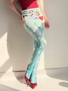 1pc Fashionable Colorful Polka Dot Pattern - Teal Blue - View 3