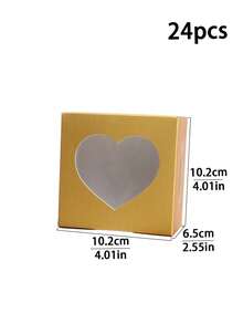 12pcs/24pcs Heart Window Bread Box Red Cookie Box Small Snack Box Pastry Box Suitable For Chocolate Strawberry Macaron Cupcake Candy Donut - View 17