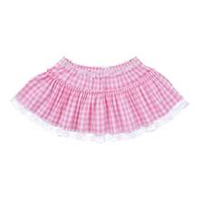 Minifalda de encaje Y2K para mujer, falda corta con volantes a cuadros de verano, princesa de hadas, faldas plisadas sexis de tiro bajo, corte en A, Lolita 2000s - Rosa - Ver 3