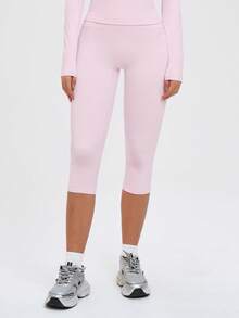 MASKERT Women's High Waist Butt Lifting Yoga Pants, Tummy Control Sports Leggings, Fitness Pants, Capris, Pilates Pants, Running, Hiking, Cycling, Dance Training, Tennis, Volleyball, Outdoor Sports Activity Pants - Pink - View 3