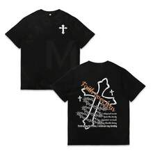 Camiseta Gráfica con Estampado de Alambre de Púas Cruzado, Camiseta Casual Oversize para Hombres y Mujeres, Uso Diario, Moda Urbana, Estilo Y2K, Corte Holgado, Tela Suave y Cómoda, Estilo Urbano de Moda, Prenda Imprescindible, Camiseta Casual, Camisetas Estilo Boyfriend, Camiseta de Cuello Redondo - Negro - Ver 1