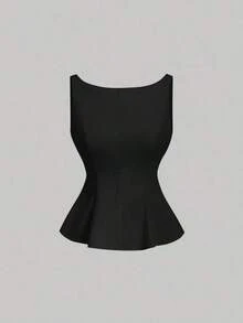 Top sin espalda con lazo y tirantes de barco en color rosa, ideal para vacaciones de verano, primavera/verano, Día de San Valentín, fiestas elegantes, ceremonias, vacaciones en la playa para mujeres, elegante, boda, estilo bohemio, top casual pa - Negro - Ver 4