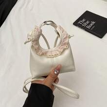 Lace Trim Handbag, Pastel Macaron Color Crossbody Bag, Pleated Cute Mini Purse - Multicolor - View 12