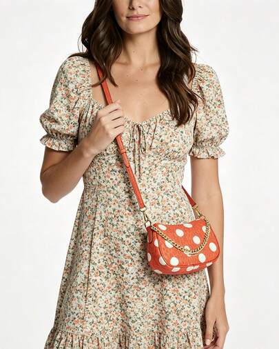 Michael Kors MK Carmela Hobo Purses Crossbody Bag For Her Zipper Small Satchel Purses