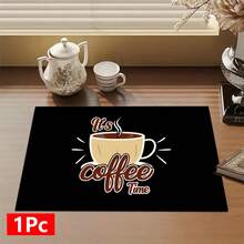 1 pieza Felpudo absorbente con diseño de hora del café, decoración del hogar, felpudo absorbente para encimera de máquina de espresso, felpudo de drenaje del fregadero, felpudo absorbente suave para grifos, accesorios de baño, suministros de cocina - Multicolor - Ver 15