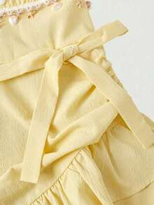 MOD Collar con colgante de concha, vestido casual mini para el verano - Amarillo - Ver 6