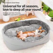 Orthopedic Memory Foam Dog Bed With High Edges, Comfortable Pet Bed - Grey - View 9