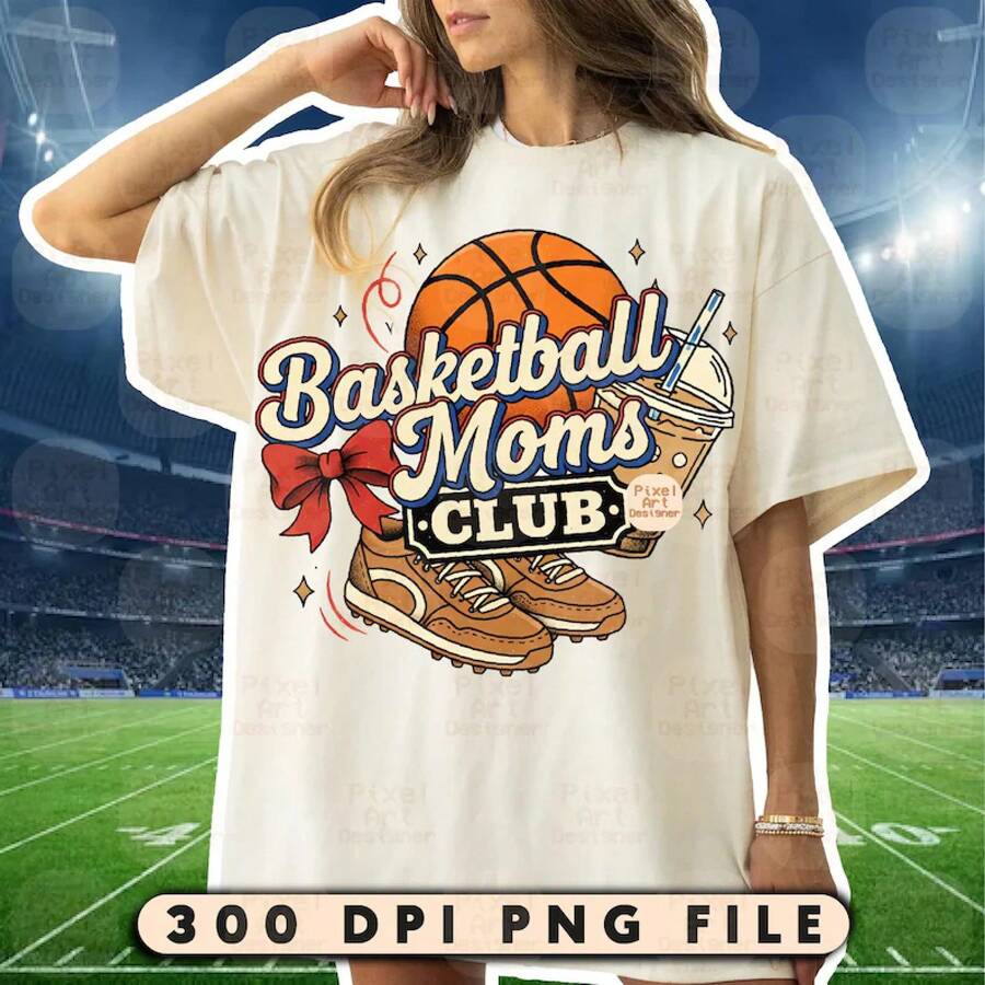 Diseño de Club de Baloncesto, Camiseta de Baloncesto, Baloncesto Divertido, Amante del Café Helado, Baloncestistaoderno con Doodle del Día - Multicolor 2 - Ver 1
