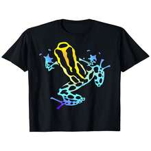 Camiseta de rana de dardo venenoso, estilo nuevo de ajuste holgado unisex de manga corta, casual y cómoda, 100 % algodón, tallas S-XXXL - Negro - Ver 2