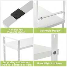 Across-Star - Estante organizador expandible para gabinete, estante apilable para mostrador de cocina, estante de despensa de altura ajustable, estante para especias blanco, 1 unidad - Blanco1 paquete - Ver 6