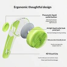 Cepillo de baño para mascotas, fácil espuma, masaje para gatos y perros, gel de ducha rellenable, apto para el baño - Ver 6