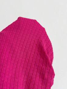 Blusa ajustada de cuello asimétrico con volantes y lazada, en color amarillo pálido, apta para fiesta, vacaciones, festival de música, estilo bohemio, citas y té de la tarde - Rosa Fucsia 2 - Ver 7