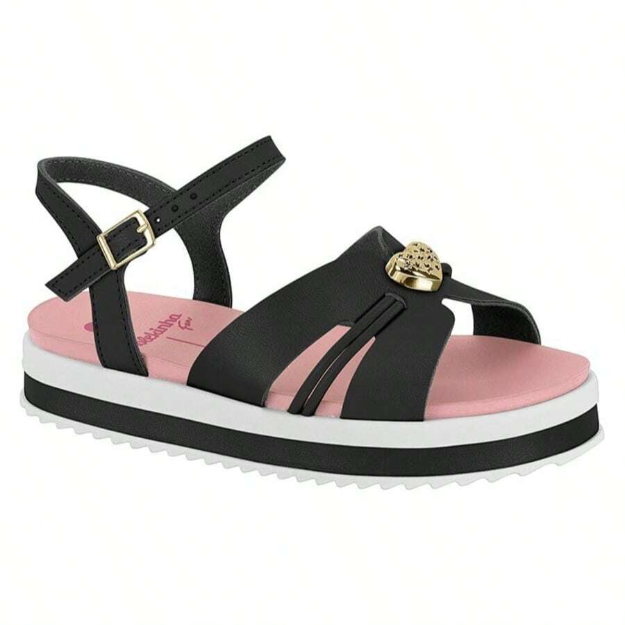 Girls' Molekinha Flatform Sandal 23051574 - Kulit Nappa Hitam 23051574 - View 1