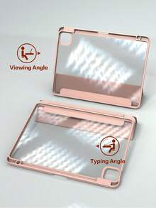 Ốp lưng tương thích với iPad (A16) thế hệ thứ 11 (2025), thế hệ thứ 10 (2022), Air 7th M3 2025/6th M2 2024 11''/13'', 9/8/7th 10.2 inch, Air 5th/4th, Mini 6th/7th 8.3 inch, Pro 11''/12.9'' (2018/2020/2021/2022) bằng da PU, có ngăn đựng bút chì tích hợp, ốp máy tính bảng. Màu hồng - Hồng - Xem 3