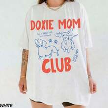 Camiseta Premium para Mamá Dachshund, Camiseta del Club de Mamás Dachshund, Regalo para Amantes de Dachshund, Camiseta para Mamá de Perro, Camiseta Gráfica para Mamá de Perro, Nueva y Ecológica - Blanco 3 - Ver 7
