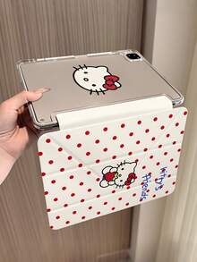 SANRIO Ốp lưng Hello Kitty xoay 360° có chân đế, vỏ bảo vệ hoạt hình dễ thương với chức năng tự động bật/tắt màn hình, mặt lưng TPU mềm chống sốc, tương thích với iPad 10.9/11/12.9 inch. - Nhiều màu - Xem 3