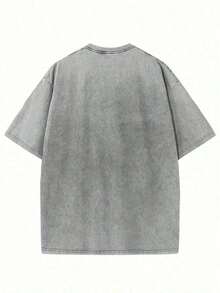 230G Double-Sided Washable T-Shirt With Flame, Christian, Religious Faith Printing, High-Quality Wax Printed Cotton Retro Fashion Brand T-Shirt, Suitable For Summer T-Shirt With A Certain Thickness, Holiday Gift - Unisex Plus Size Top(Retro style, unisex, heavyweight) - Gris Oscuro - Ver 2