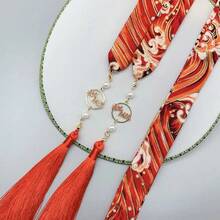 Tocado de lazo de adorno para el cabello, cinta de accesorios Hanfu originales, banda para el cabello antigua, banda para el cabello de súper Hada, banda para el cabello hanfu, regalo de vacaciones C0DK - H - Ver 11