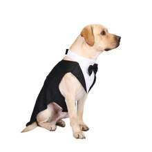 2pcs Black Dog Tuxedo Formal Pet Outfit Set, Includes Bow Tie Collar And D-Ring, Suitable For Small To Medium Dogs, Breathable Comfortable Gentleman Attire, Perfect For Weddings, Parties And Cosplay - Black - View 5