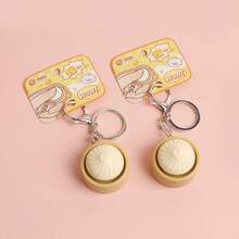 1pc Summer Fun Realistic Dim Sum Button Keychain ASMR Click Sound Accessory, Can Decorate Car Keys, Backpack, School Bag, Office, Christmas, Halloween, Cute And Funny, Teacher's Day Gift, Jewelry, Clothing, Backpack Accessory, Friend Gift - Multicolor - View 9