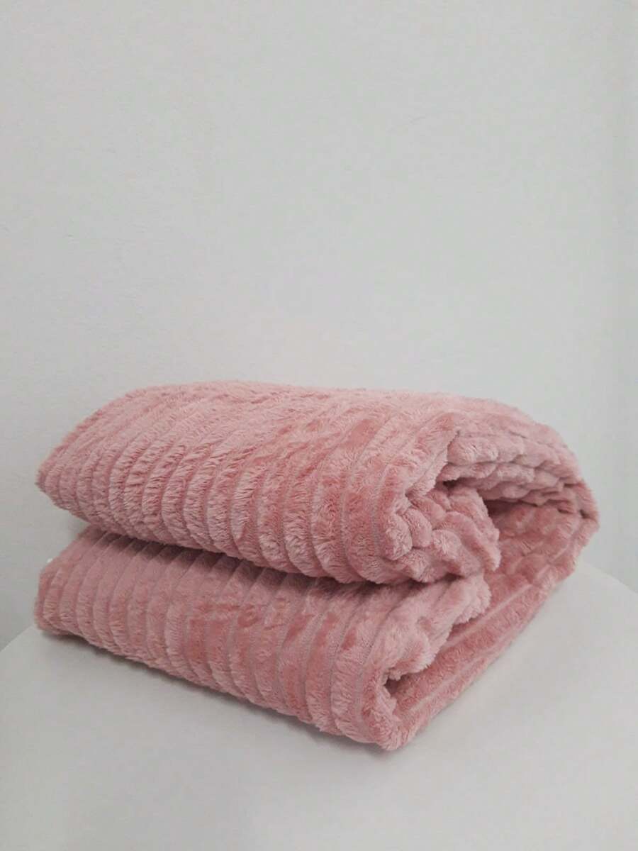 Anti-Allergenic Soft High Relief Wavy Ribbed Blanket/Baby Blanket, Double Size, 2.00 X 1.80 M - 桃色 - 查看 1