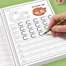 1 Pc, English 26 Letters Uppercase And Lowercase Tracing Book, Children's Handwriting Practice Early Education Cognitive Writing Book, Full Coverage Of A-Z Letters, Word Pictures To Aid Memory, Scientific Tracing Training, Help Build A Solid English Writing Foundation - Multicolor - View 4