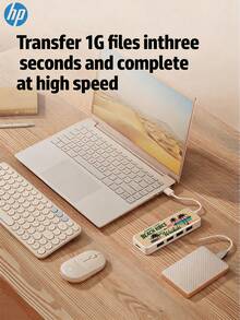 HP USB-C 多功能扩展坞，带 2.0 集线器，兼容苹果笔记本电脑，支持 4K 投影、PD 充电，四合一扩展坞（黑色、白色、米色、银色） - 查看 7