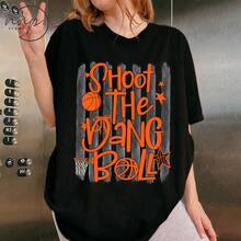 Camiseta de baloncesto  hoot The Dang Ball, camiseta de baloncesto, camiseta para el día. - Negro - Ver 6