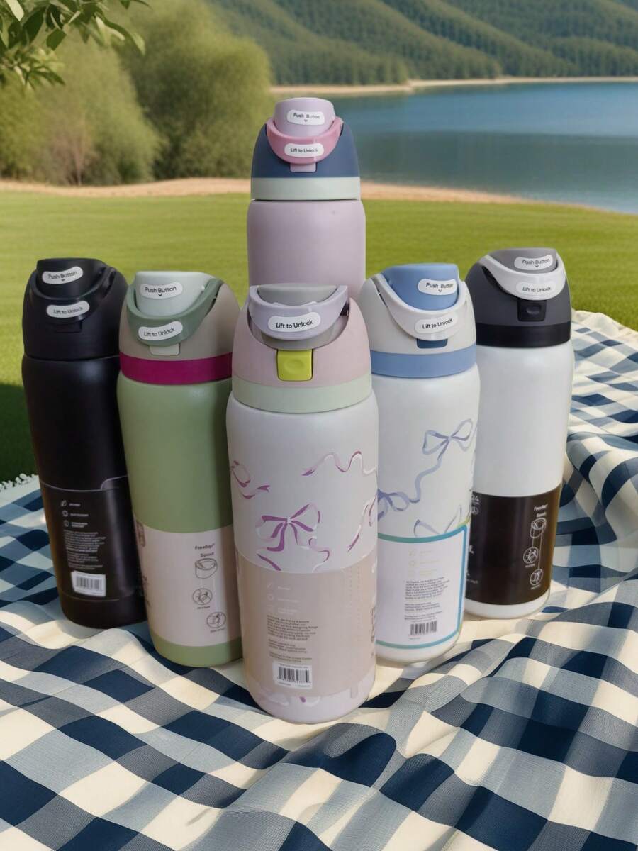 OWALALAWO 保溫不鏽鋼水壺 32 Oz 防漏運動水壺,附雙功能飲用口、翻蓋吸管與寬口設計,可保冷 24 小時,適合健身、旅行與日常使用 - 彩色 - 查看 1