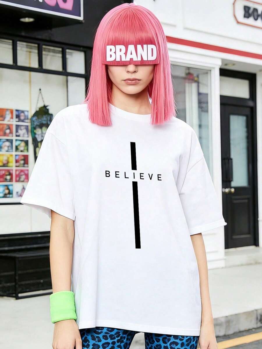 Camiseta de manga corta con cuello redondo suave y casual de verano para mujer, tops para salir, vintage, Gen Z, tops, curvas, ropa Y2K, algodón, Italia, Grecia, tops de mujer, tops bonitos, camisetas gráficas, conjuntos de primavera, estilo callejero americano, casual deportivo, estilo unisex, estilo casual urbano, casual, jersey, camisetas holgadas, ropa de calle retro, estilo de los 90, estilo de los 2000, subcultura, estilo europeo, tops negros, tops blancos, conjuntos de fiesta de los 90. Blanco - Blanco - Ver 1