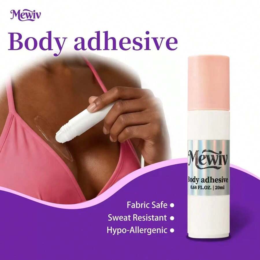 1pc Body Anti-Slip Glue, Anti-Exposure Glue Waterproof And Sweat-Proof, Clothing And Skirt Anti-Flash Anti-Slip Natural Adhesive, Essential Gift Choice, Summer Must-Have - A - View 1