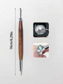 1 pièce Stylo de sculpture à double tête en silicone et métal, outil pour nail art. Stylo de sculpture à double tête multifonctionnel avec un stylo en silicone de santal pour le gaufrage, la peinture de couleur, le mélange de gel, le grattage de gel. Convient pour la conception d'ongles, la gravure de feuille, la peinture et l'utilisation domestique DIY - Multicolore - Voir 5