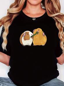 Camiseta de algodón% modelo 2026, tela de alta calidad y peso pesado, diseño de nicho moderno para el verano, camiseta básica sencilla y versátil para el día a día, efecto adelgazante, transpirable y cómoda, adecuada para todos, versátil con cuello redondo y manga corta. - Negro - Ver 7