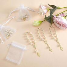 5 Sets/10 Sets Taufe Gastgeschenk Set, Acryl Rosenkranz, Kunstperle, mit Organza Beutel und Kreuz Taufe Gastgeschenk Box - Mehrfarbig - Übersicht 3