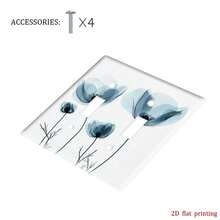 1pc Blue Toned Poppy Flower Switch Plate Cover, Wall Decor Outlet Protector, Suitable For Multiple Scenarios, Artistic Home Decor Accessory - A - View 8