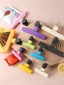 6pcs/Set High Quality Durable Food Bag Clips, High Elasticity Sealing Clips, Reusable Storage Clips, Strong Sealing Device For Snacks, Coffee, Etc., Kitchen Storage Essential, Suitable For Food Preservation, Home Storage, Multi-Functional Sealing Device, 3 Colors, Perfect Holiday Gift - Clipboard - View 5