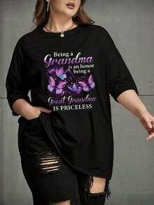 Camiseta de manga corta con cuello redondo y estampado para mujer. Perfecto para citas, desplazamientos diarios y salidas informales. Diseño clásico minimalista de cuello redondo, fácil de combinar y adecuado para todas las formas de cuerpo. - Negro - Ver 1