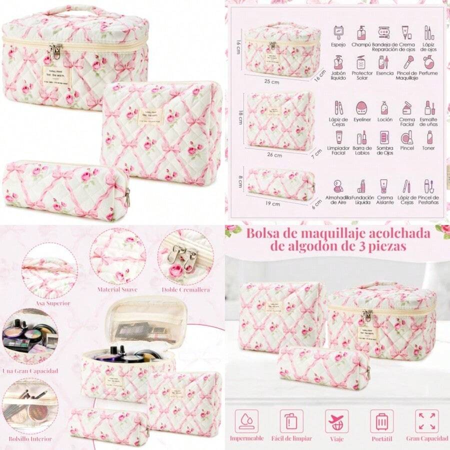 Makeup Sets - White Pink Flowers - View 1