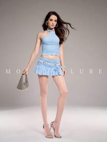 MOIRÉALLURE 1Pair Sheer Solid Color Suitable For Daily Life Basic Tights - Baby Pink - View 2