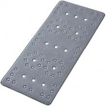 Webos - Tapete antideslizante para tina de espuma de  suave para tina, adecuado para ancianos y niños, extragrande, 17 x 36 pulgadas, con agujeros de drenaje y ventosas, tina de masaje y alfombrilla de ducha para baño gris oscuro - gris oscuro - Ver 7